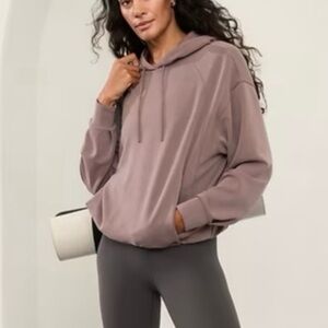 Athleta Seasoft Bubble Hem Hoodie In Smoky Rose